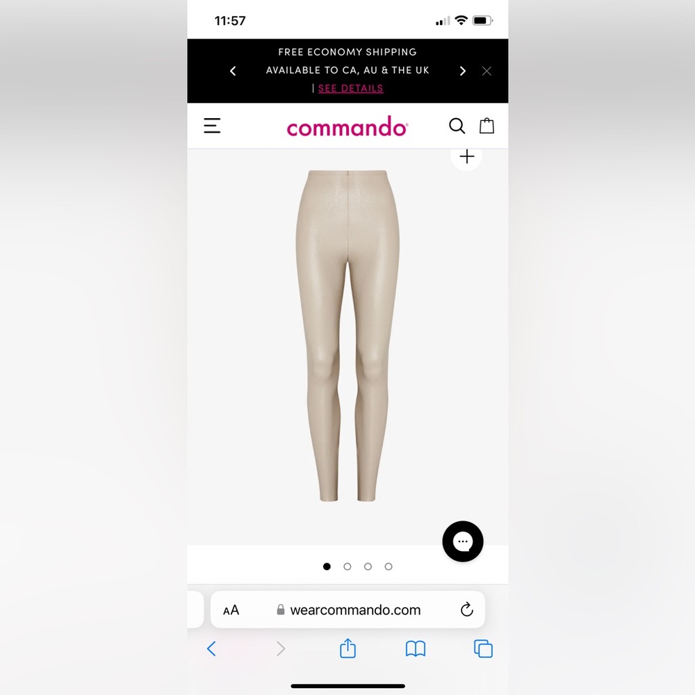 Faux leather Commando leggings in Sand. Never worn.